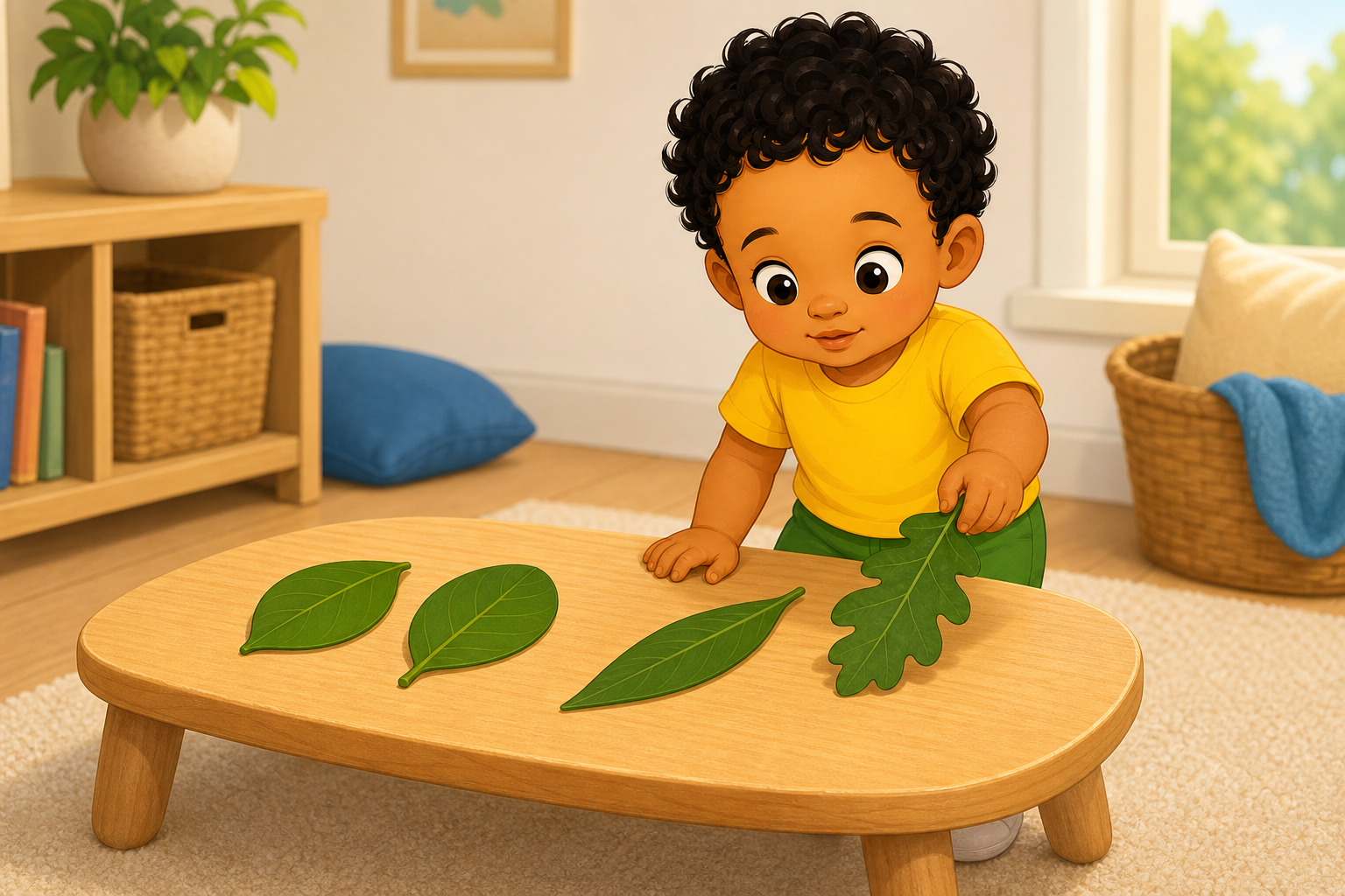 A preschool child comparing results and changing an investigation.