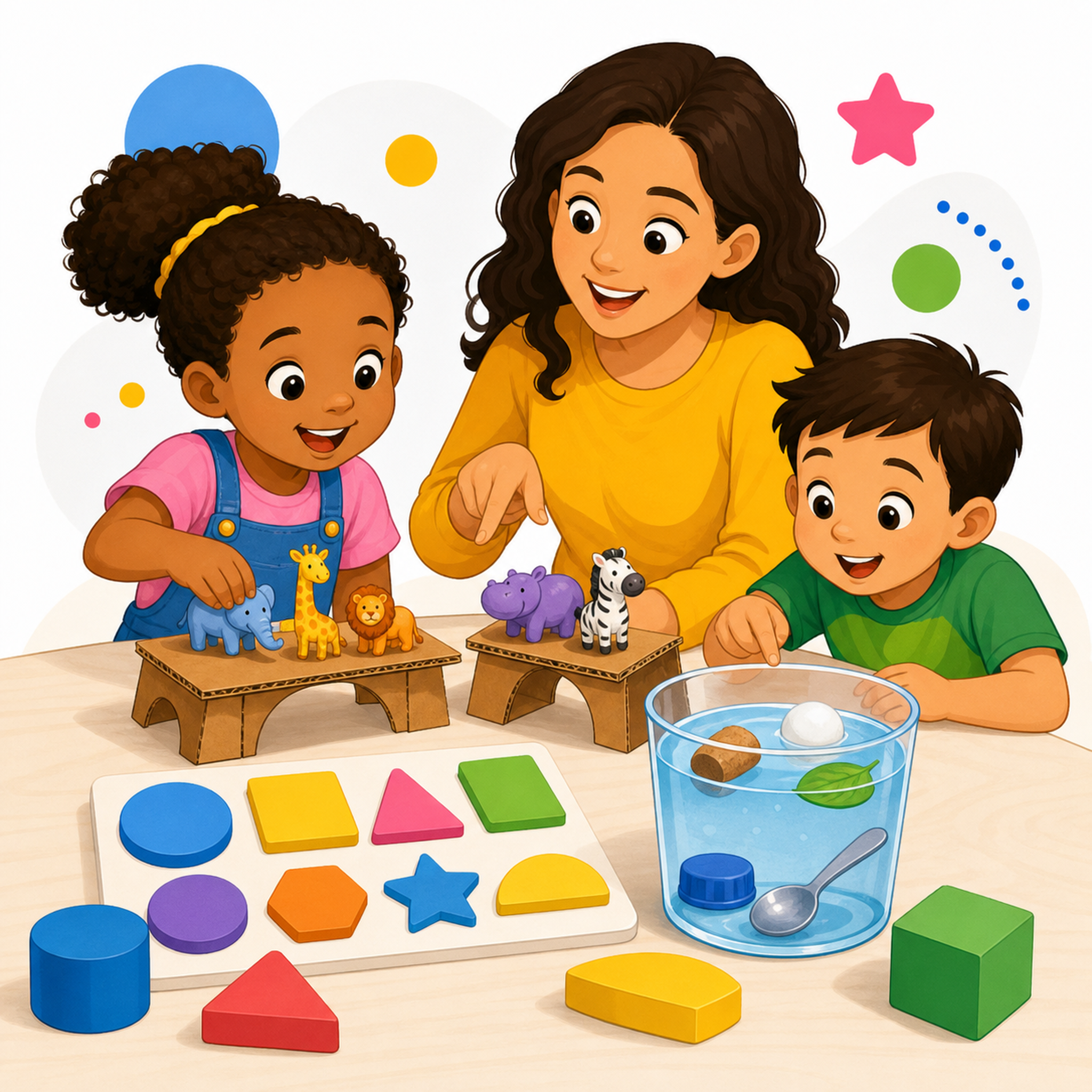 A school-age child building, testing, and revising toward a goal.