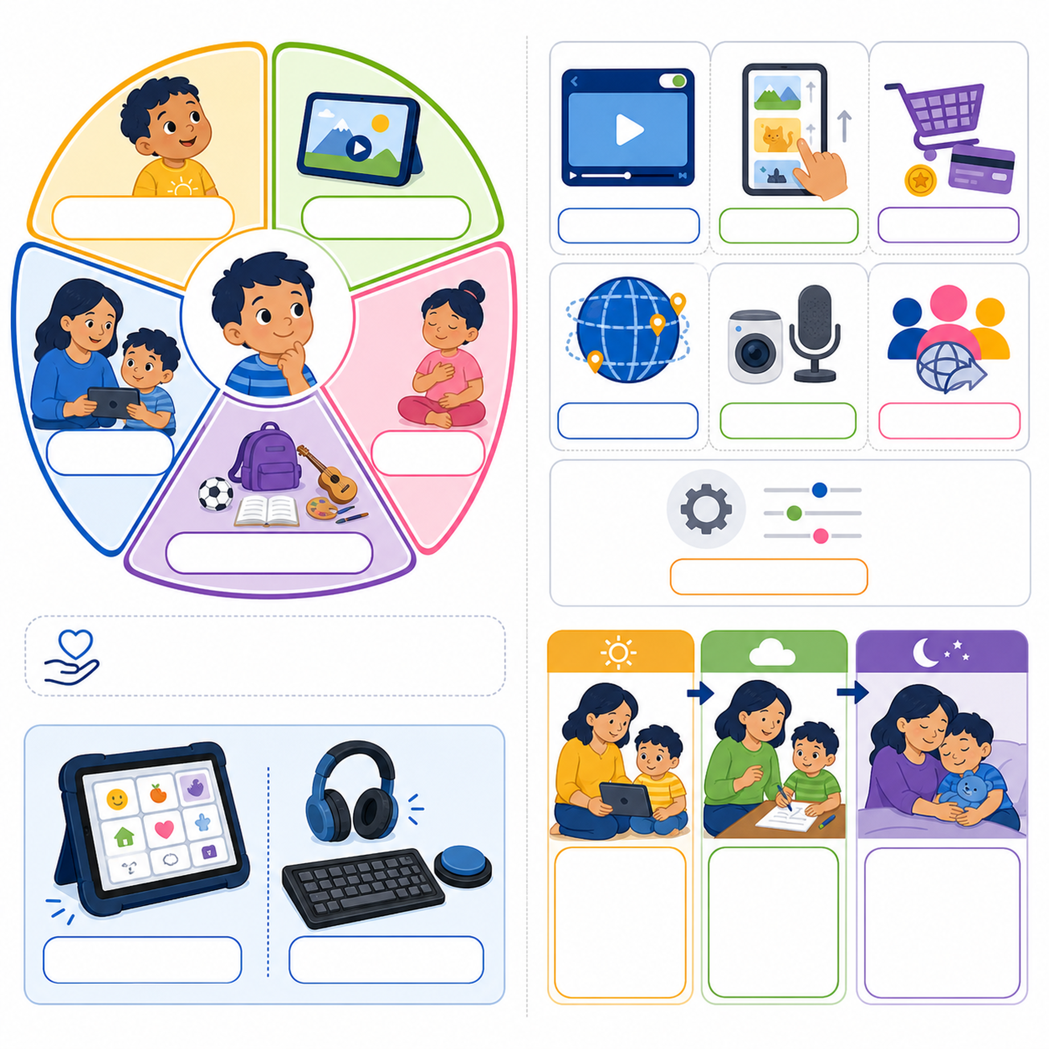 A child-first screen-choice map including context and privacy.